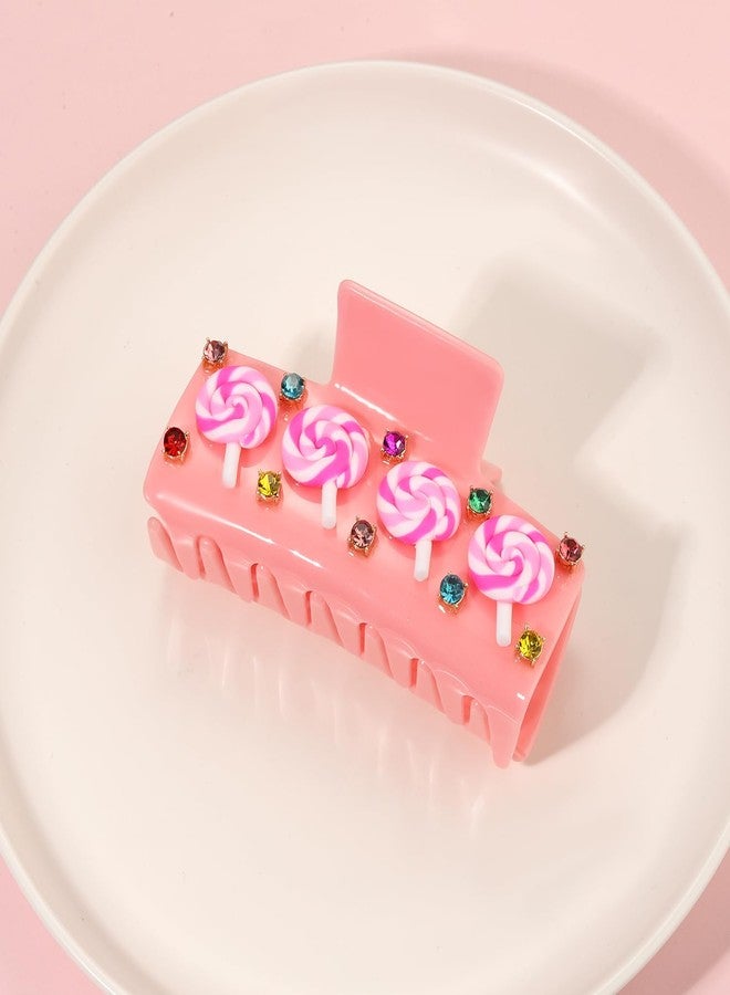 PHALIN Candy Hair Claw Clip for Women Girls Christmas Candy Cane Hair Clips Halloween Holiday Lollipop Accessories Candys Outfit for Women Party Favors (Pattern A) - Image 5